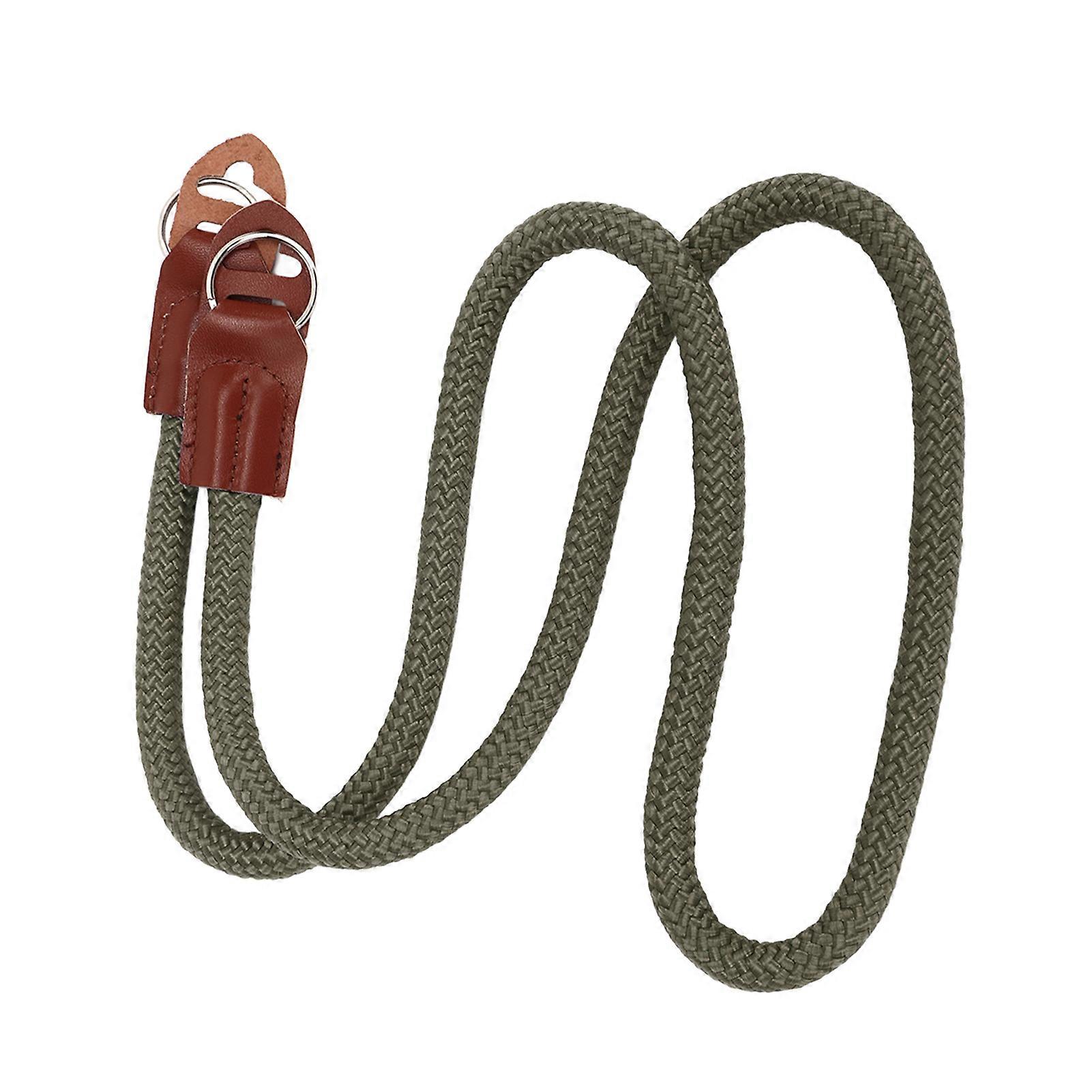 Camera Neck Shoulder Strap Portable Cowhide Nylon Soft Shoulder Belt for Digital SLR Camera OD Green 