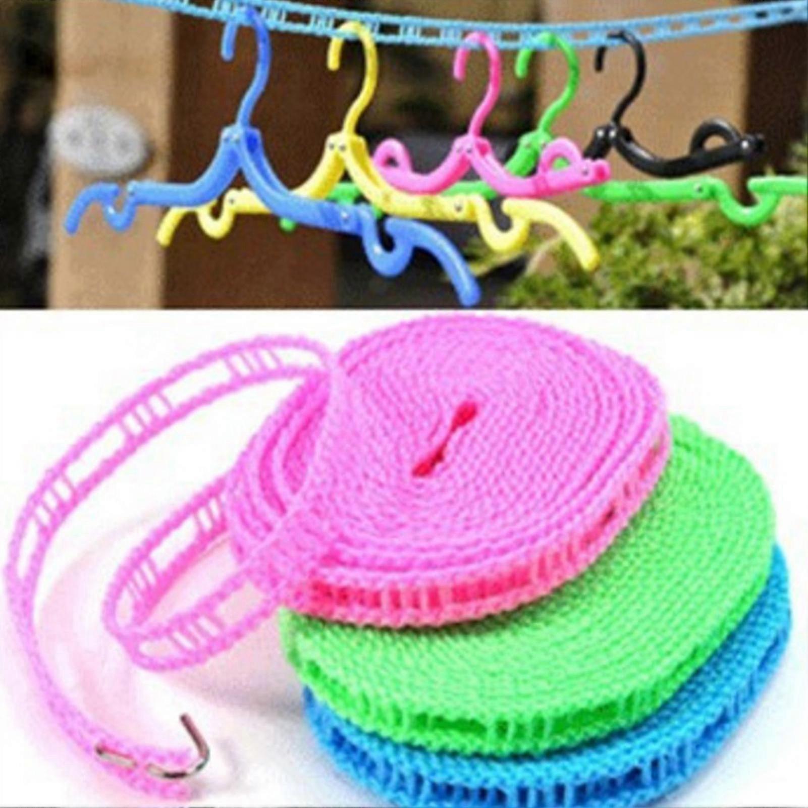 2pcs Home Non-slip Clothesline Laundry Line Rope Travel Business Clothes Cord For Indoor Outdoor Cloth Drying Rack