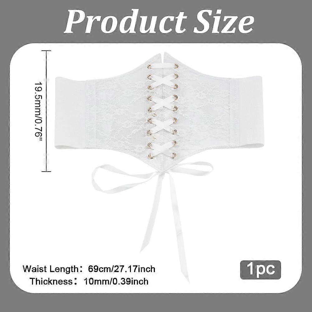 Worth Collection Wide Ivory Off White Corset Belt Size M 32 INCH WAIST ELIZA IVORY WITH PINK SPOT COUTIL CORSET BELT  main image 4