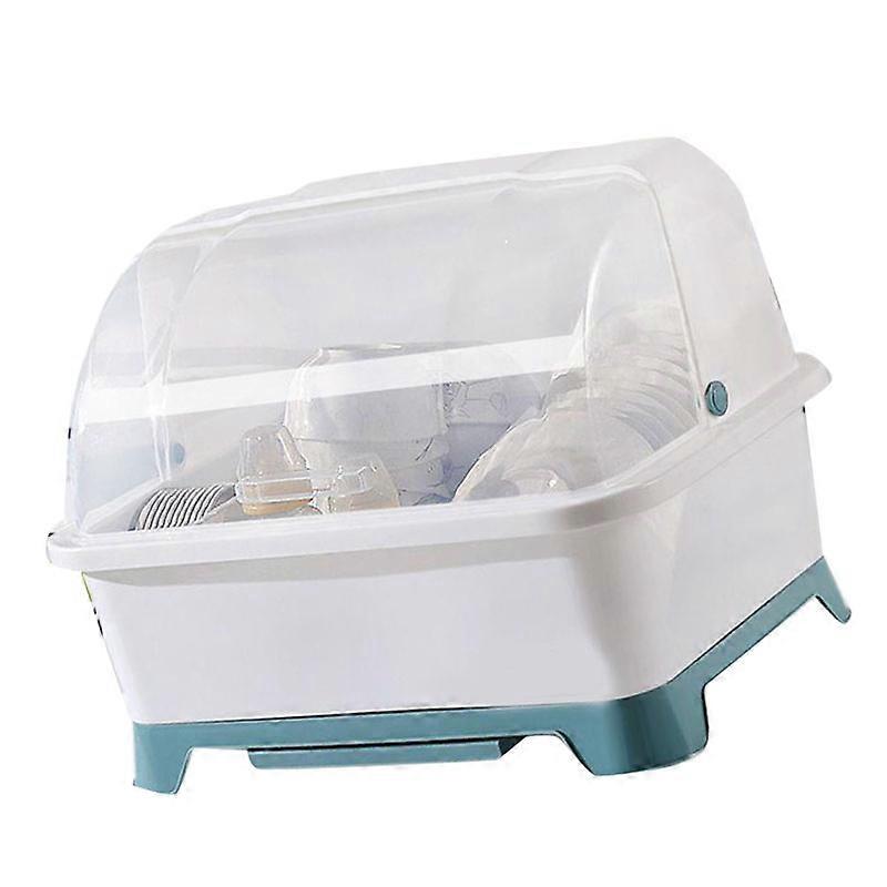 Double Layer Drying Dish Rack with Lid Dust Proof Kitchen Storage Dish Drainer for Restaurant Kitchen Home