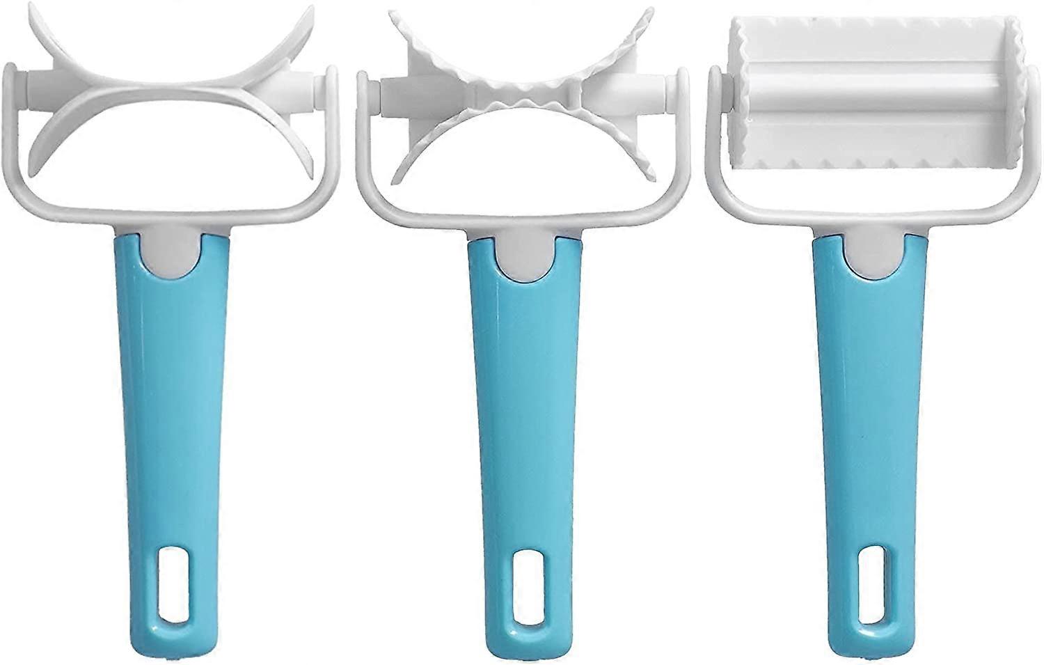 Dough Rolling Cutter, 3Pcs Set DIY Dough Cutter Roller Baking Accessory for Wonton Cookies Dumpling Cake Making