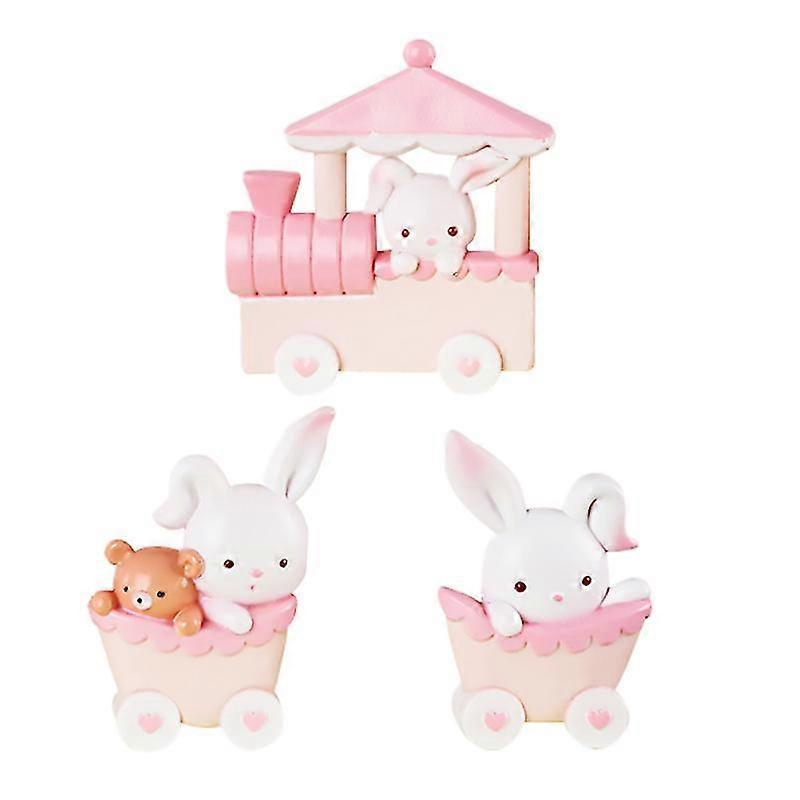 3 Pack Bunny Train Cake Toppers Baking Decorations