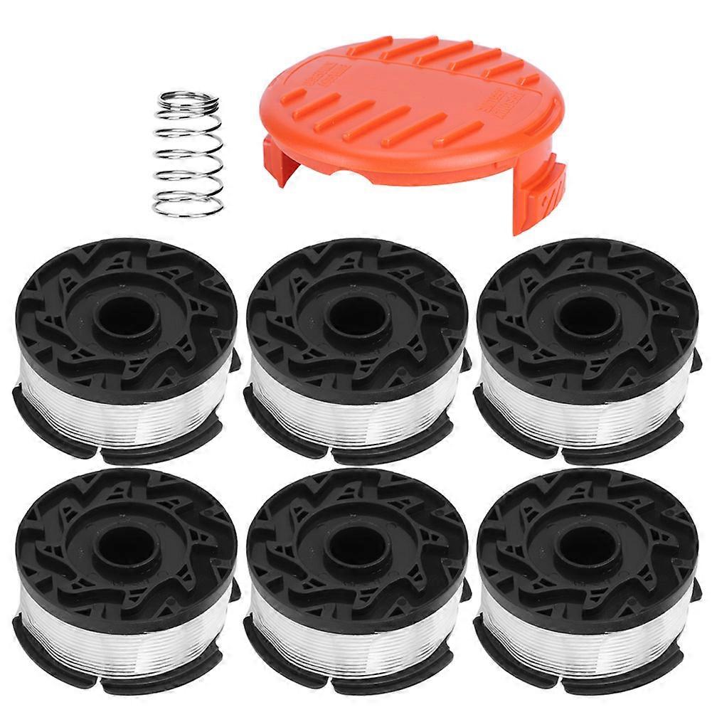 6Pcs Lawn Mower Spool with Cover Replacement Accessories Parts Fit for BLACkDECKER AF100 NO.5990