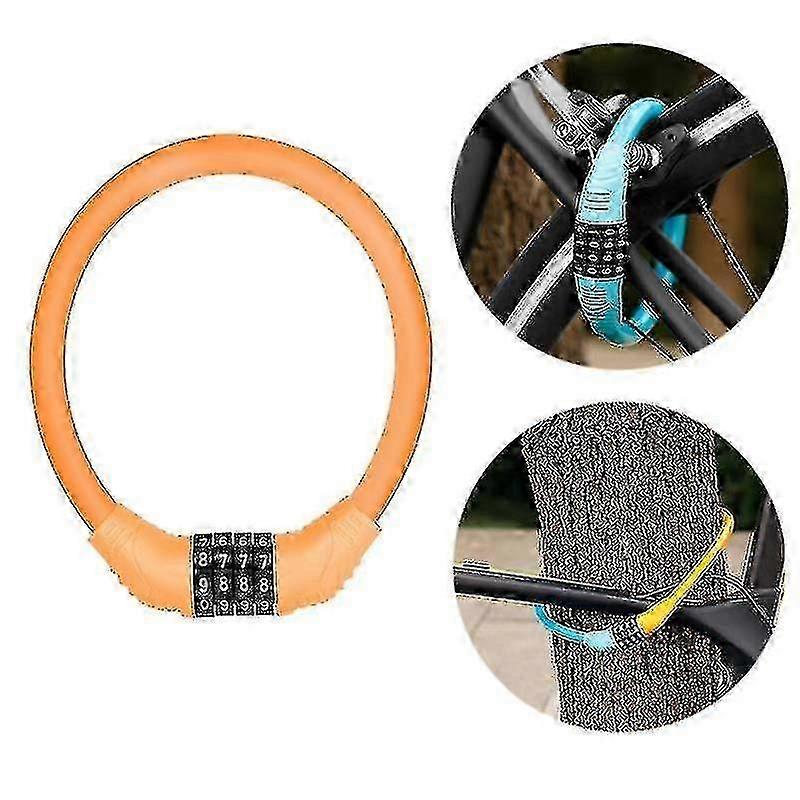 Security Bicycle Lock 4 Digit Resettable Combination Cable Anti-theft Electric_Feb