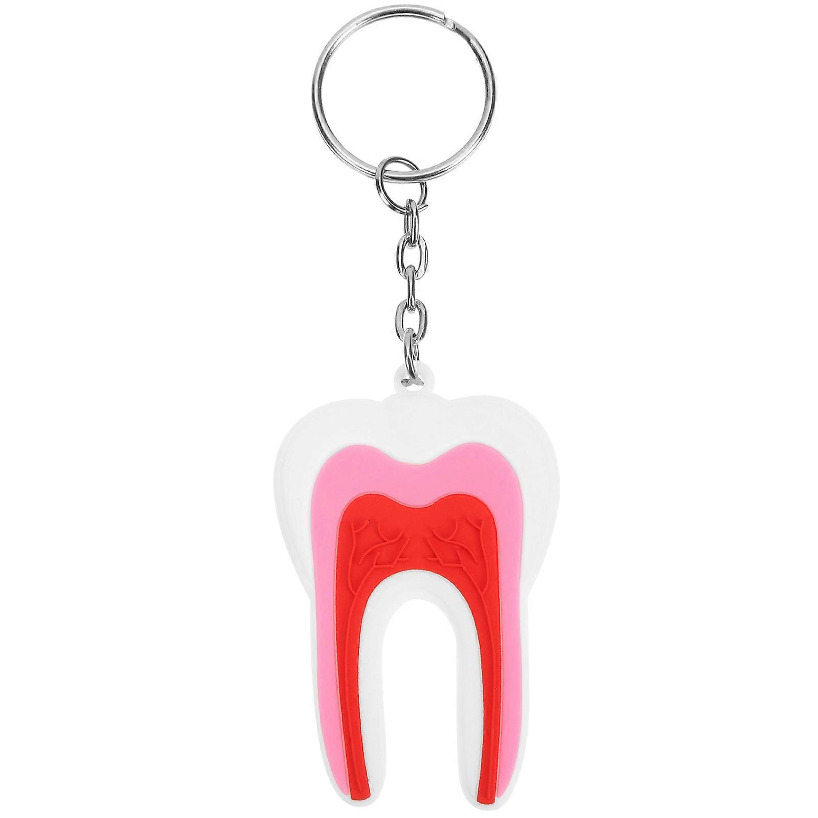 8pcs Tooth Shape Key Rings Creative Tooth Key Pendentif Handbag Ring Pendentif