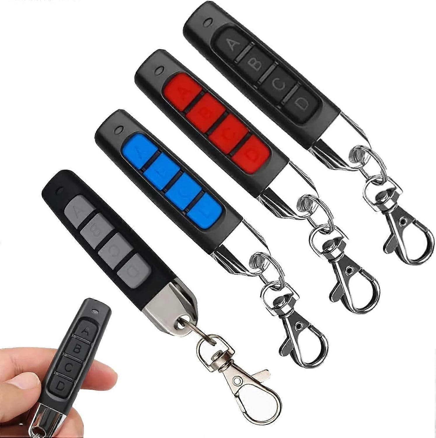 4-in-1 remote control replicator, car remote replicator, garage door remote replicator (black + red + blue + gray)