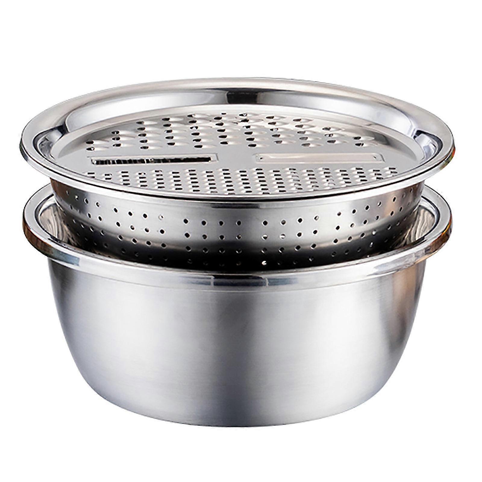 Stainless Steel Strainer And Mixing Bowl Set Stackable Bowls Set 28cm