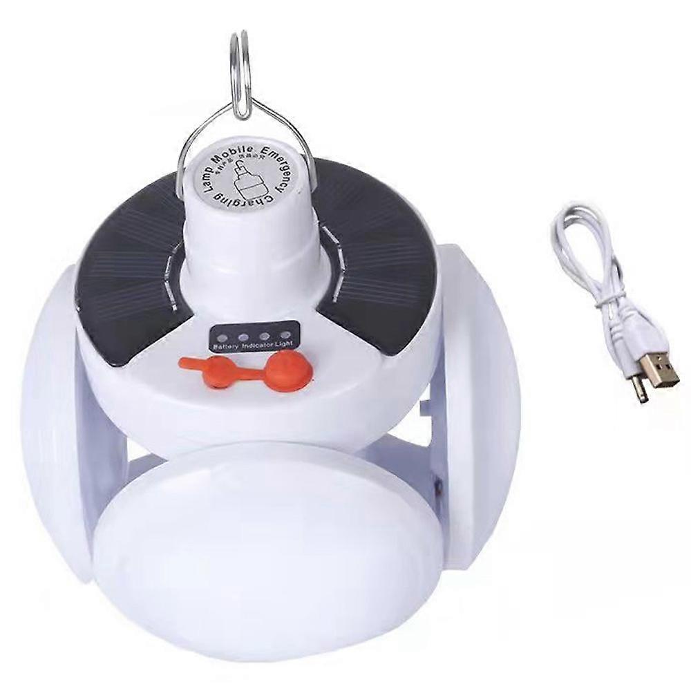 Solar LED Camping Lantern with USB Rechargeable Battery and Hook