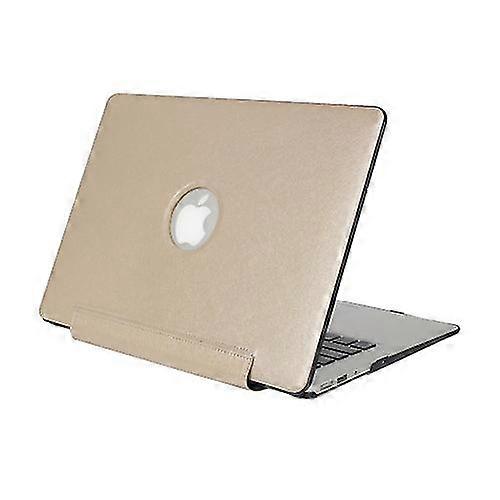 Para Macbook Pro 15,4 Polegadas Textura de Seda Apple Laptop United Pu Capa protetora (ouro)