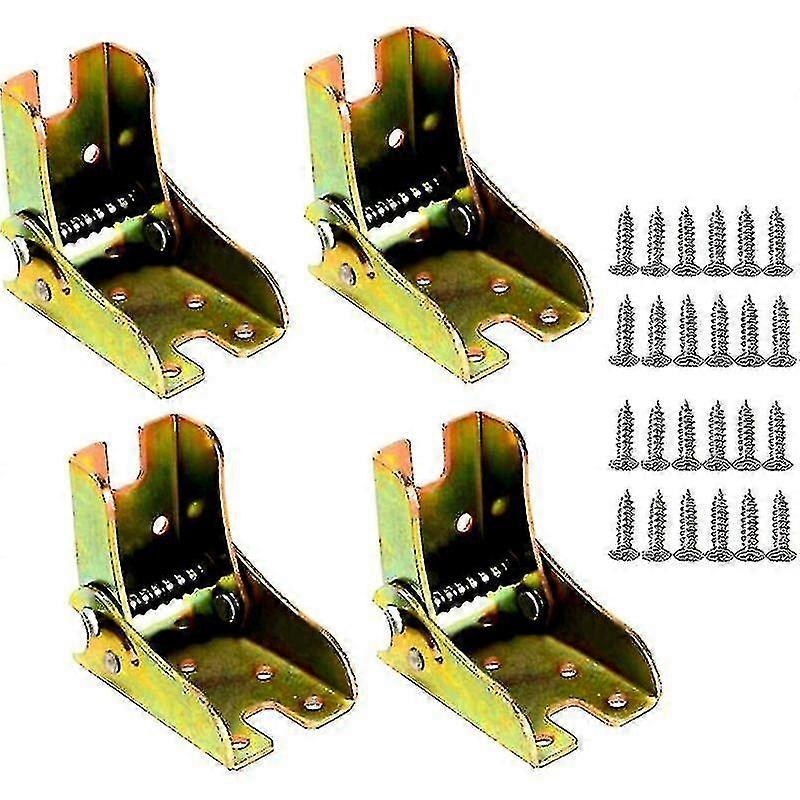 2024 Folding Table Hinges, Leg Extensions, For Folding Table Legs, Folding Tables, Invisible Accessories For Kitchen Folding Tables-4 Pieces - Gold