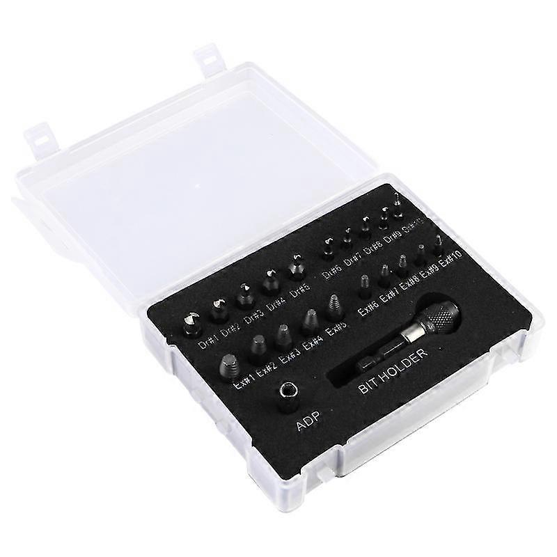 22pcs Damaged Screw Extractor Broken Bolt Remover With Bit Holder Socket Adapter