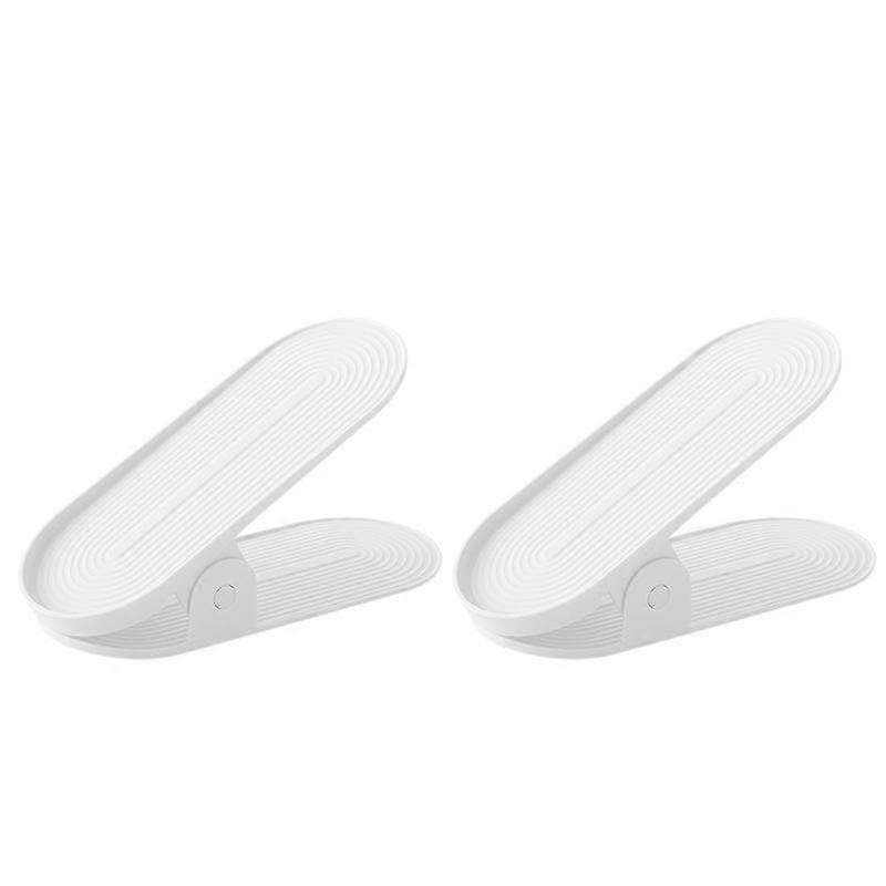 2pcs adjustable shoe rack plastic small shoe cabinet removable heels rack (random style)
