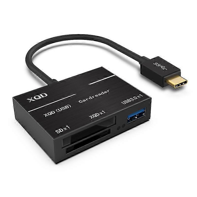 F3 Type-C Interface Xqd Sd Reader Usb3.0 Adapter Memory Reader Compatible With Windows (Black)