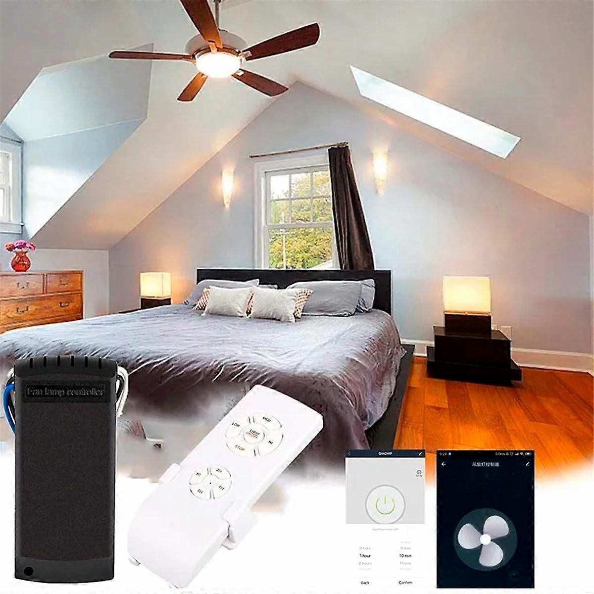 Tuya WiFi Smart Ceiling Fan Remote Control Kit APP Control Smart Home Adjusted Wind Speed for Alexa Home,220V