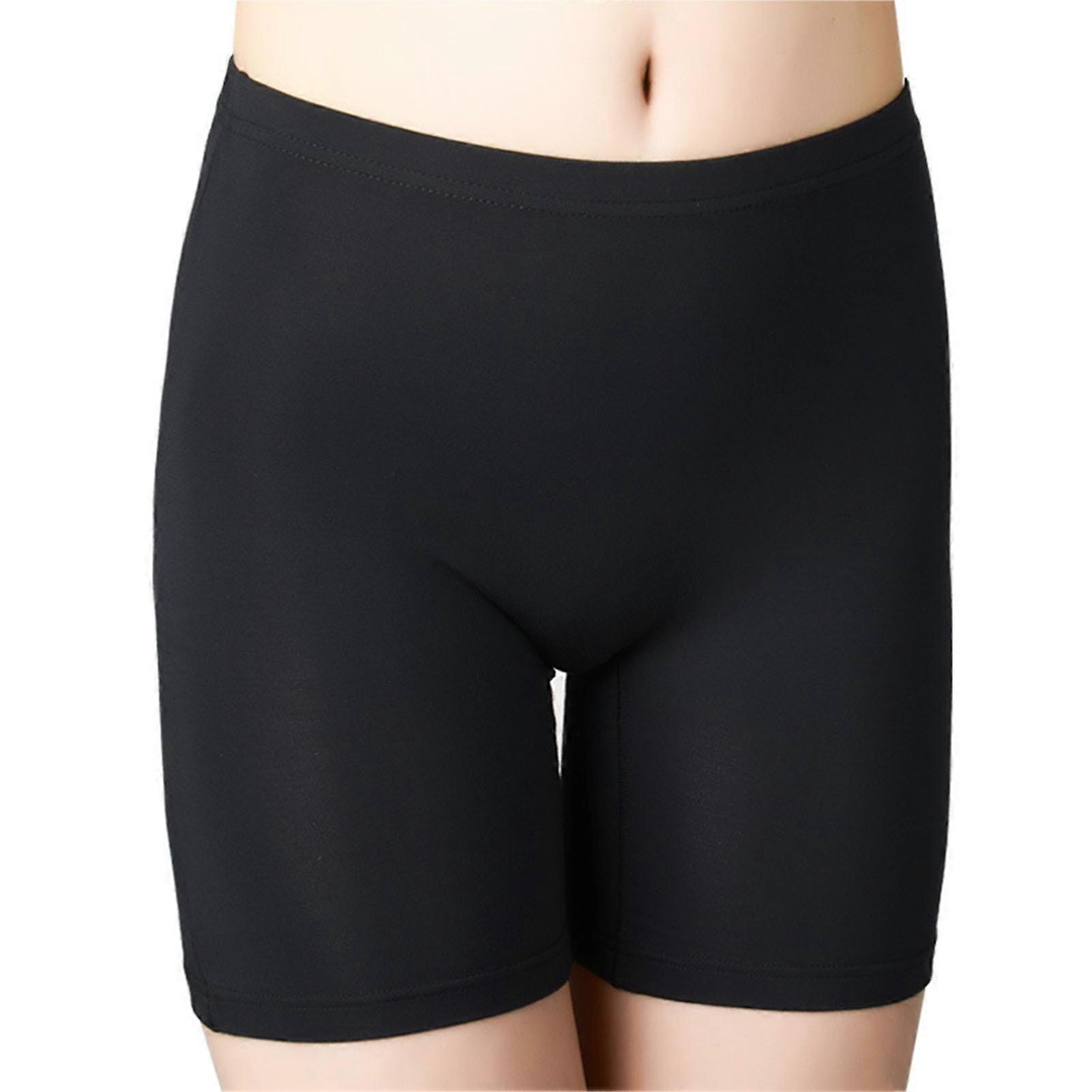 Kvinnlig Säkerhet Anti-Bländning Plus Size Shorts Kropp Hög Midja Anti-ljus Shapewear Shorts För Under Klänning Minikjolar