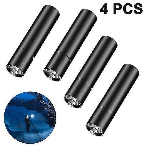 Led Flashlight 4 Pack, Super Bright Tactical Flashlights, Rechargeable (battery&