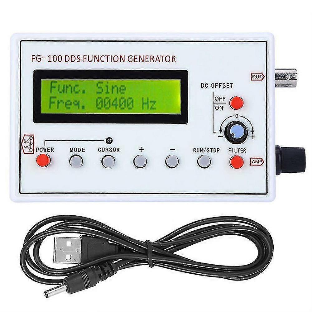 Fg-100 Dds Function Signal Generator Frequency Counter 1hz - 500khz Sine+square+triple-cornered Wav