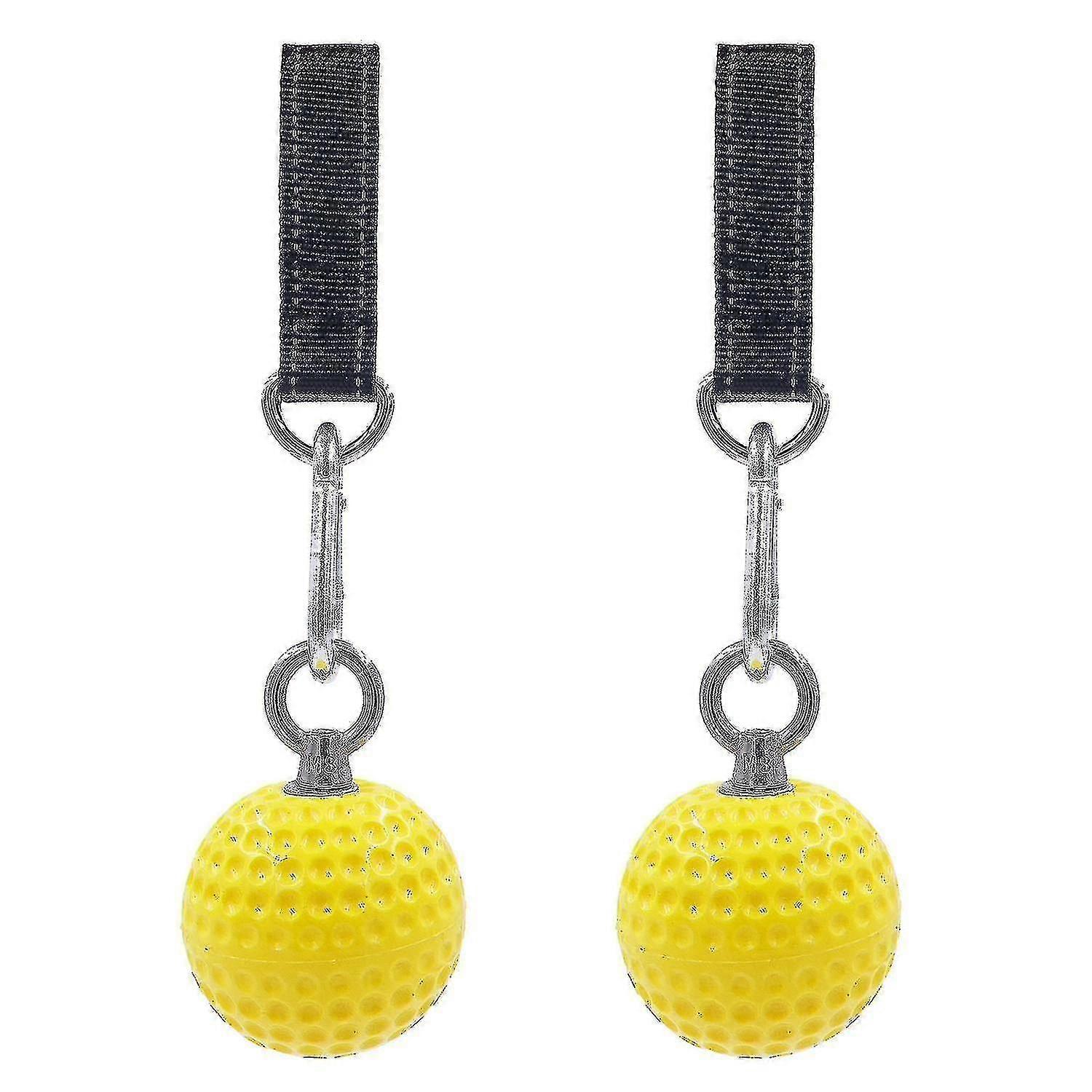 2pcs Pull Up Ball With Heavy Duty Strap Non Slip Hand Exercise(yellow)