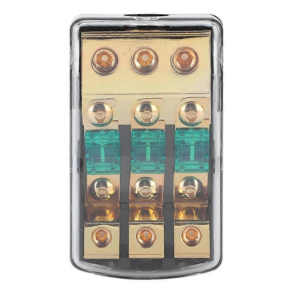 0/2/4 Gauge In To 4/8/10 Gauge Out 60A 3 Way Mini ANL Fuse Holder Distribution Block for Auto Audio System