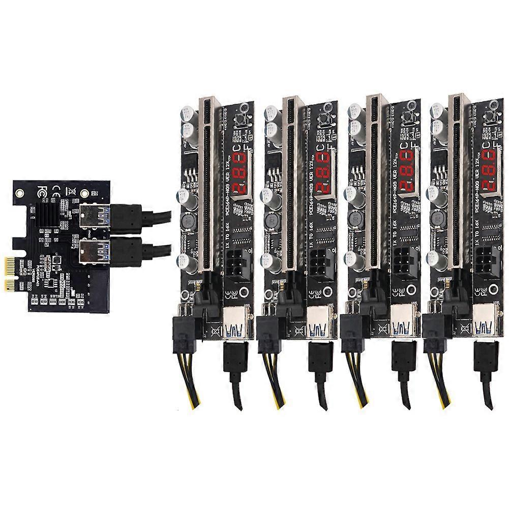USB 3.0 Graphics Card Expansion Card Double-Layer Hub PCI-E 1X to 4-Port USB3.0 Adapter Card with V