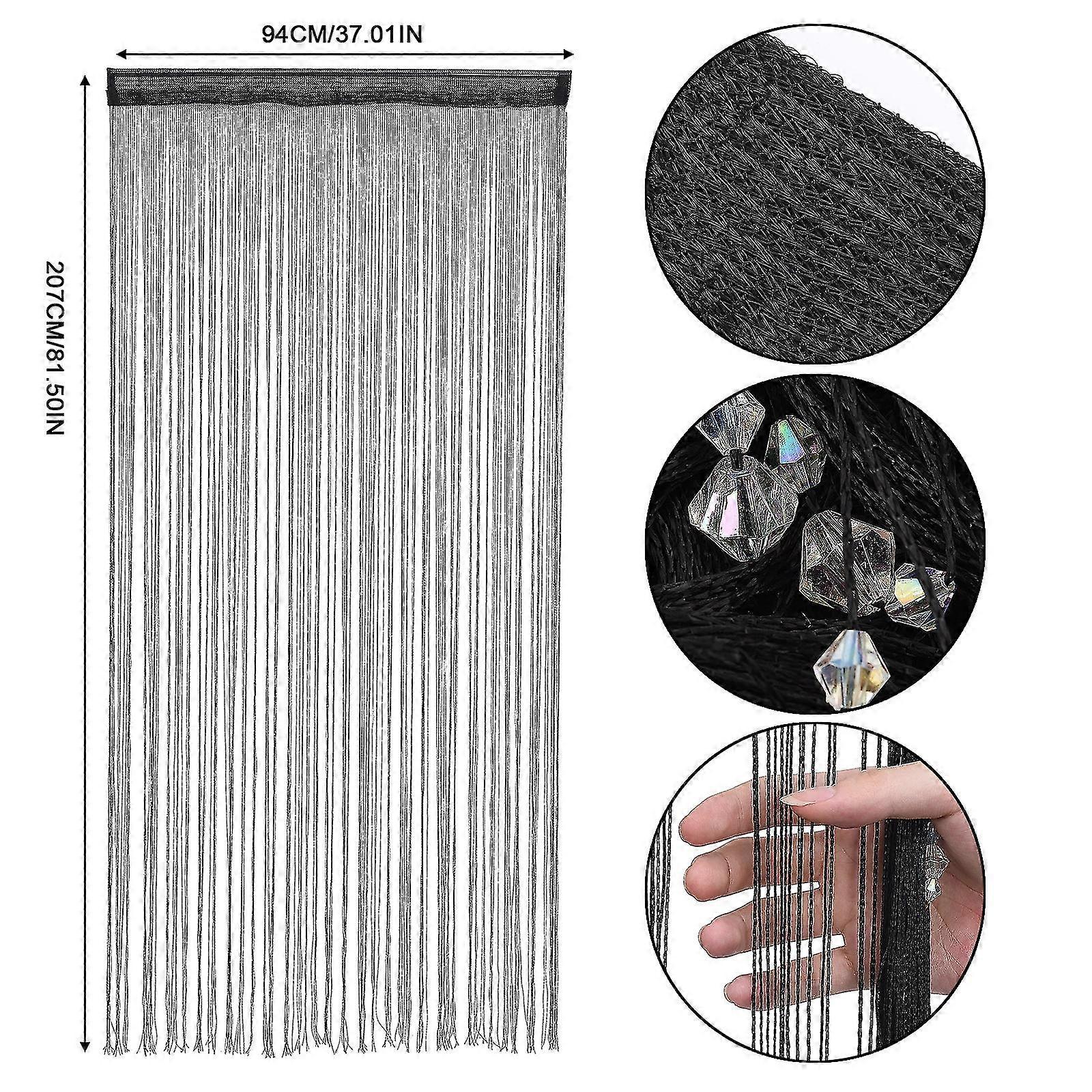 吊り下げビーズストリングカーテンクリスタルビーズドアウィンドウパネル装飾200cm-YKY416