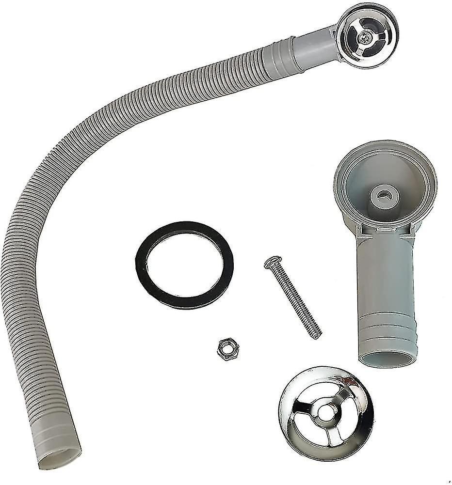 2x Overflow Pipes, Overflow Tube For Sink Extendible, Circular Interface