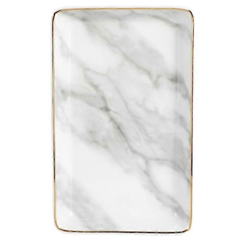Ceramic Storage Tray Nordic Style Rectangular Marble Pattern Practical Decoration Jewelry Display T
