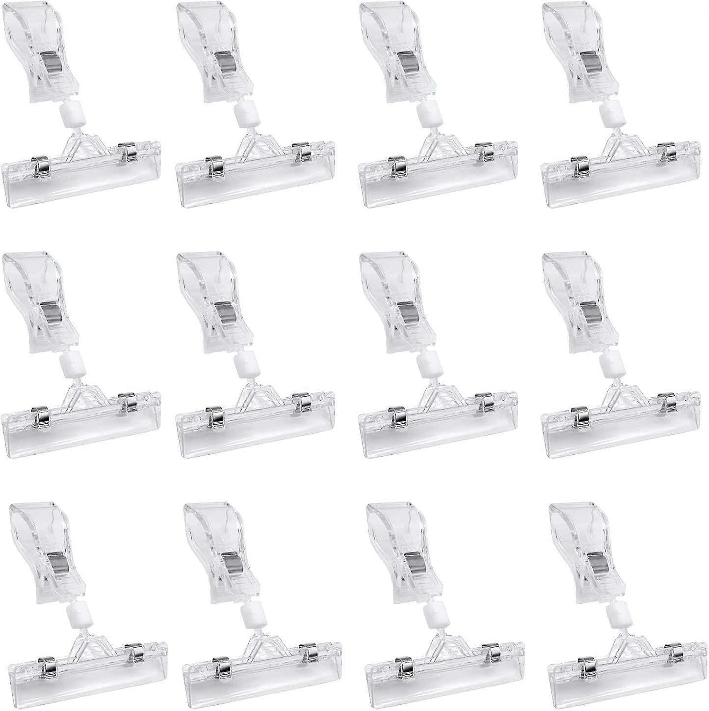 12 Stück rotierendes Preisschild Display Clips Halter klares Markenzeichen Clips Preisetikett Display-Ständer