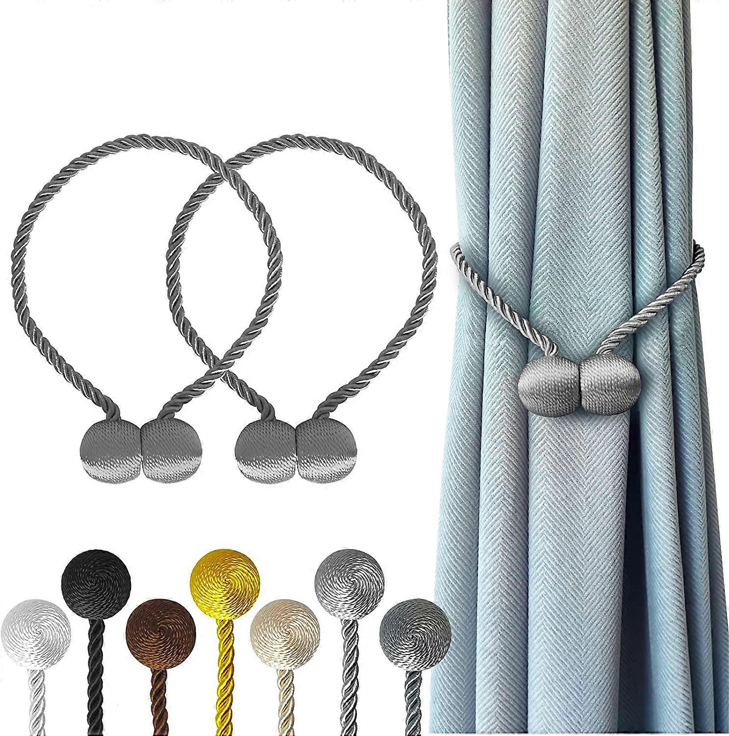 Magnetic Curtain Tie Gray 2 Piece Set