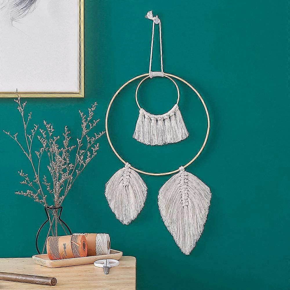 Wall Hanging Feather Boho Chic Woven Leaf