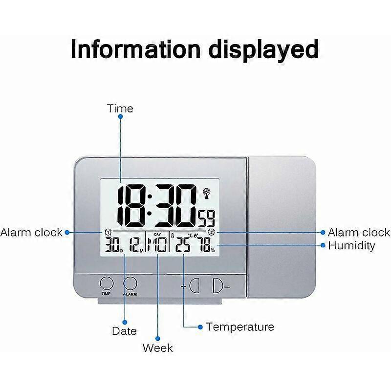 Projection Clocks, Wall Projection Electronic Alarm Clock with Du
