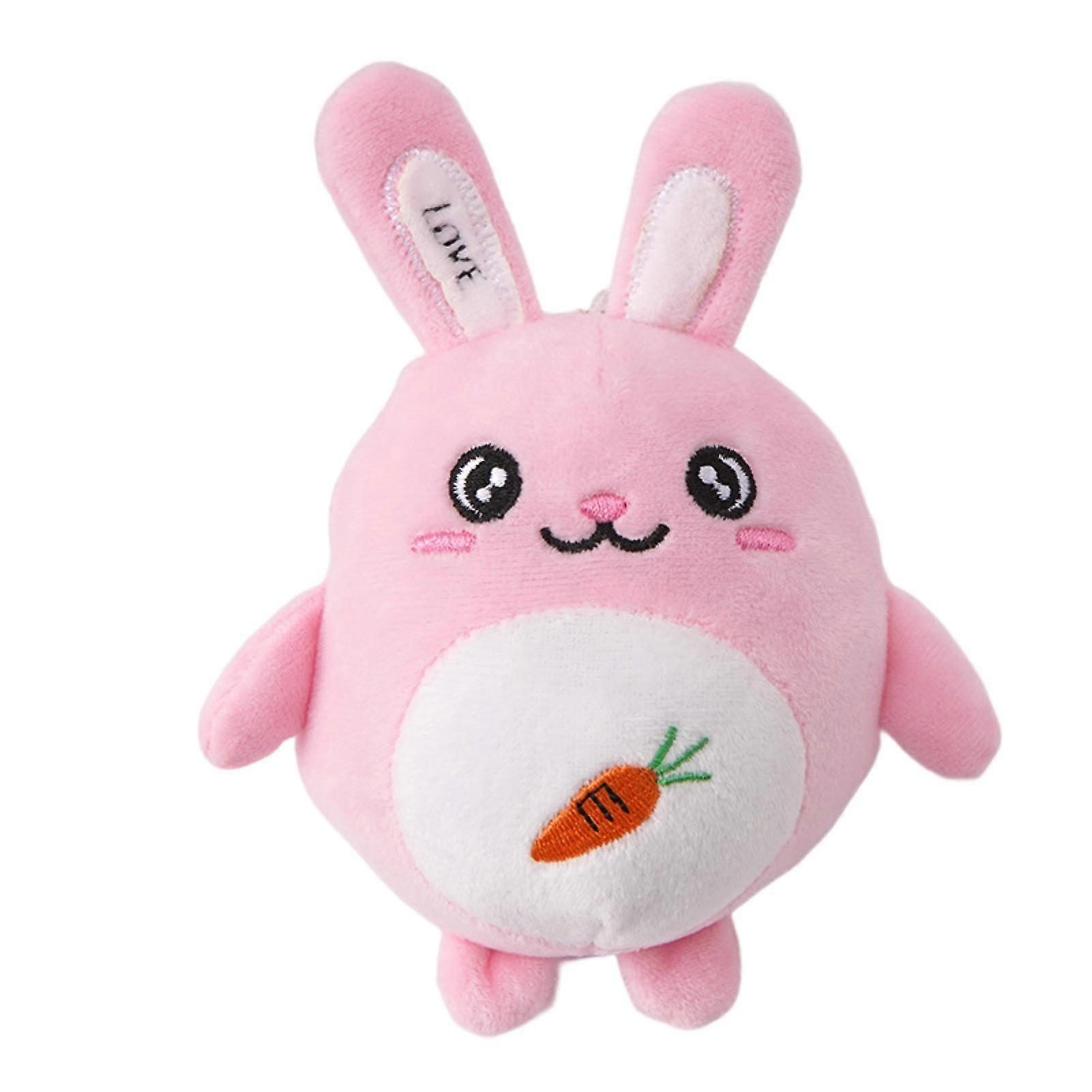 Plush Full Filling Good Rebound Resilient Non-shedding Fade-less Rabbit Vivid Expression Plush Keychain Key Accessory