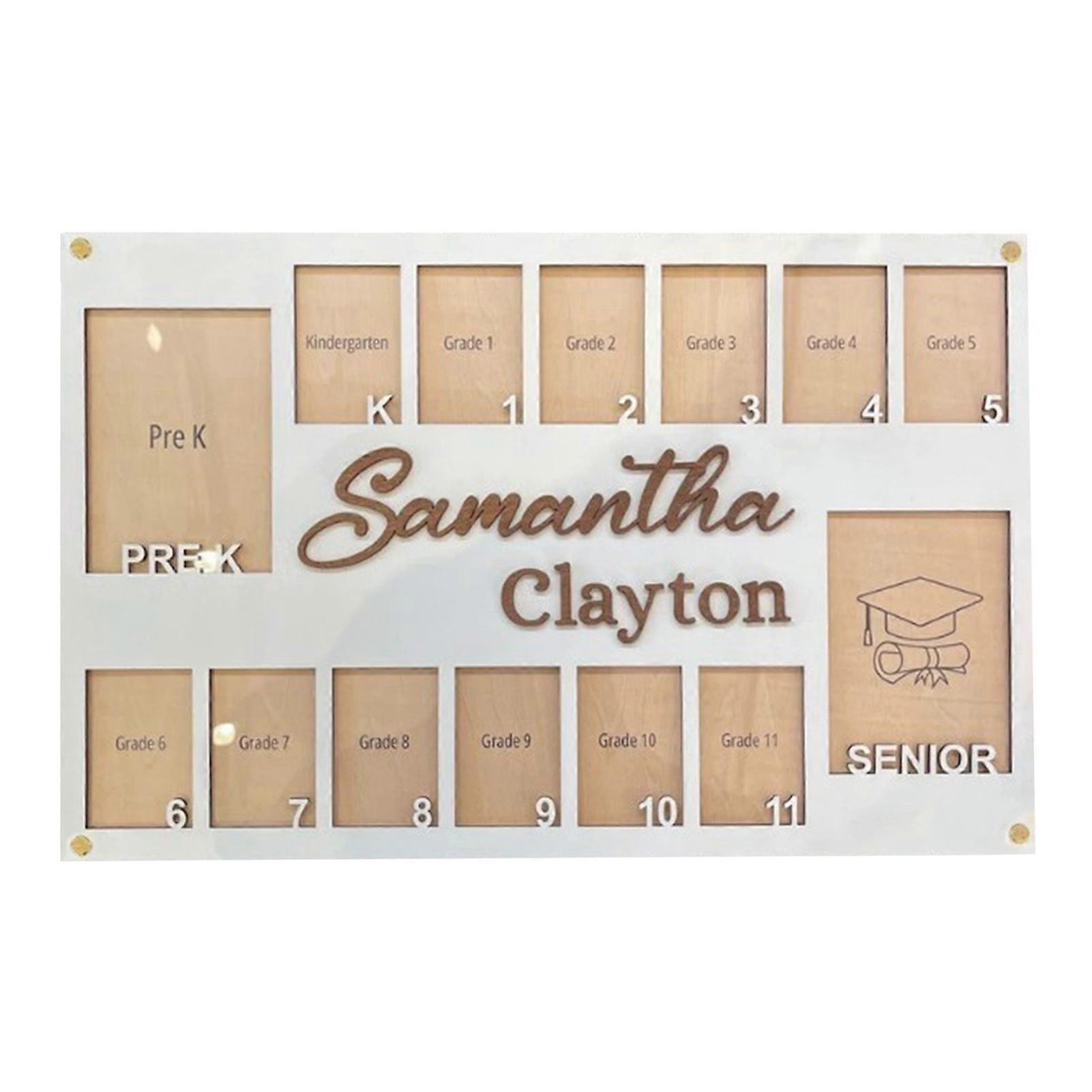 Wooden School Photo Frame Pre-k to 12 School Years Keepsake Picture ...