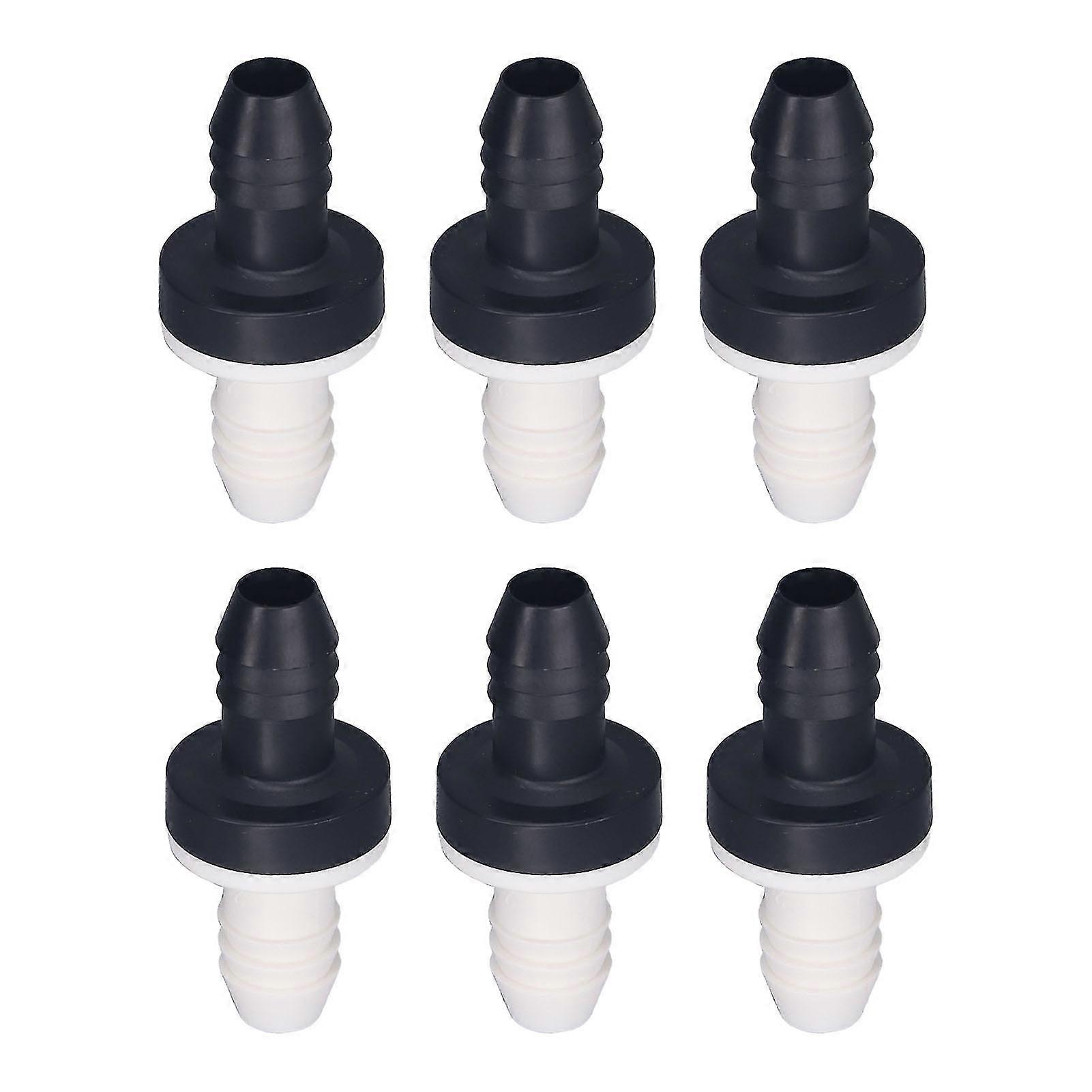 6pcs Check Valve Plastic Non Return 1 Way Inline Valve For Liquid And Gas 3/8inch 10mm Interface Diameter Cdbs6 Abs Shell Silicone Rubber Diaphragm
