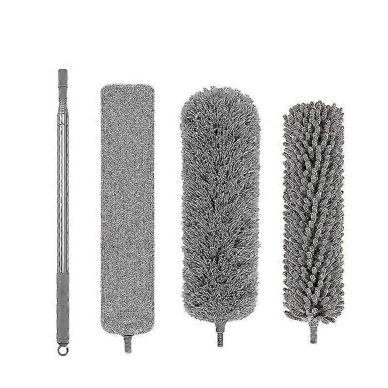 4 Pcs Microfiber Duster With 30 To 100 Inch Telescopic Extension Pole, Bendable