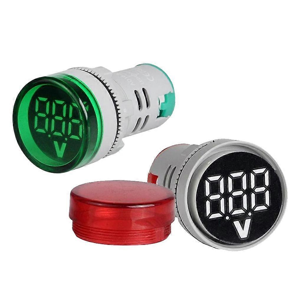 2pcs Voltmeter AC 12-500V Voltage Meter Power Monitor LED  Indicator