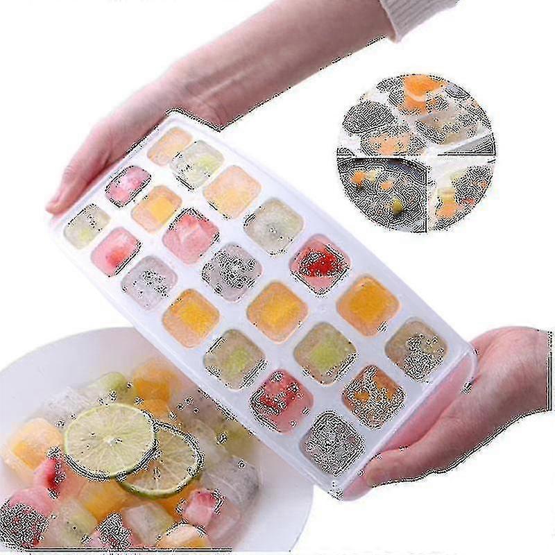 Silicone Ice Square Trays,21 Cavity Ice Cubes Mold,with Removable Lid