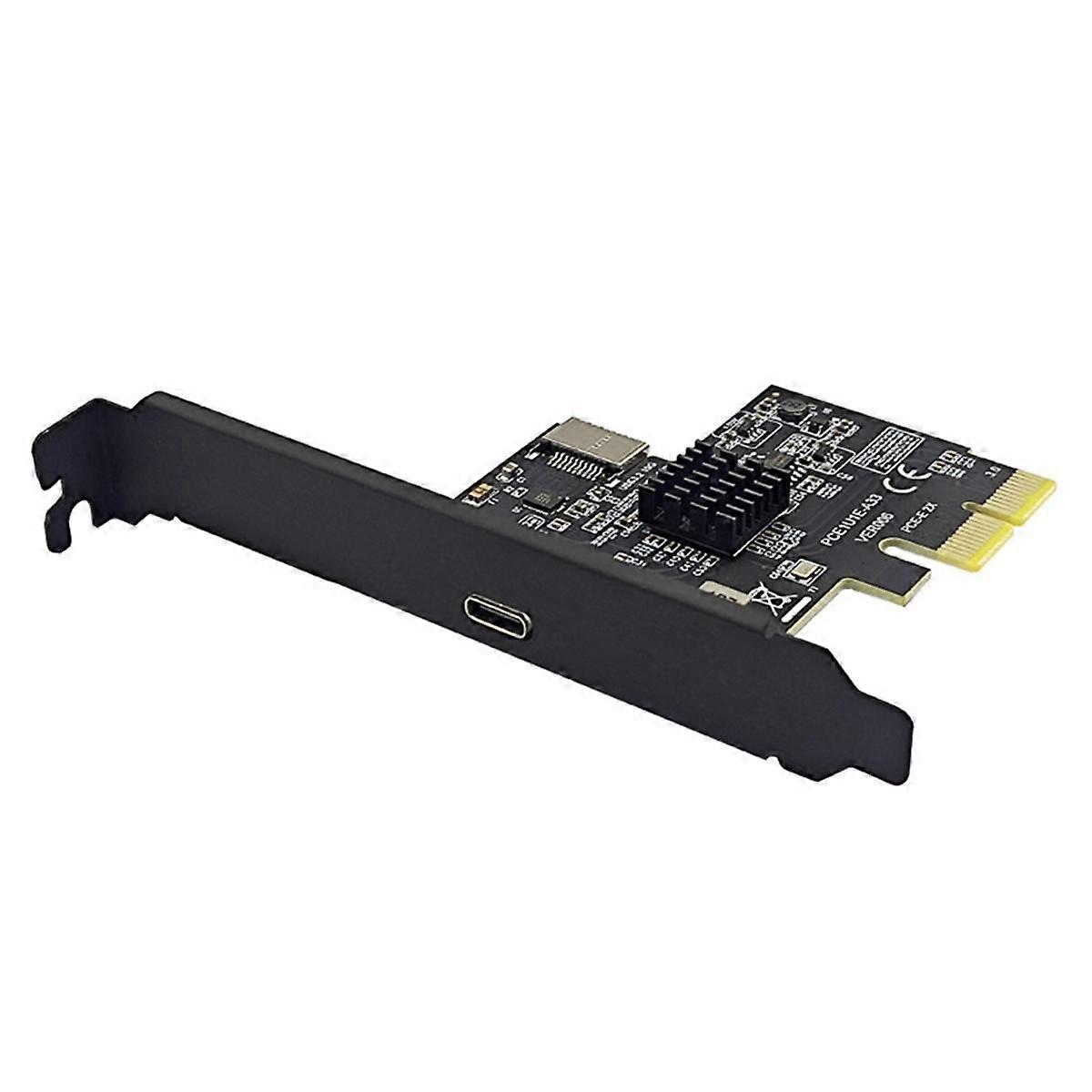 PCI-Express X2 till Typ-E + Typ-C expansionskort USB3.2 GEN2 10Gbps ASM3142 Chip PCI-E till USB-C Adapter för Desktop