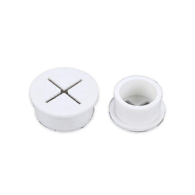 硅胶孔橡胶塞 办公室用橡胶垫圈 家用电脑桌电缆孔盖 （白色） （6pcs）