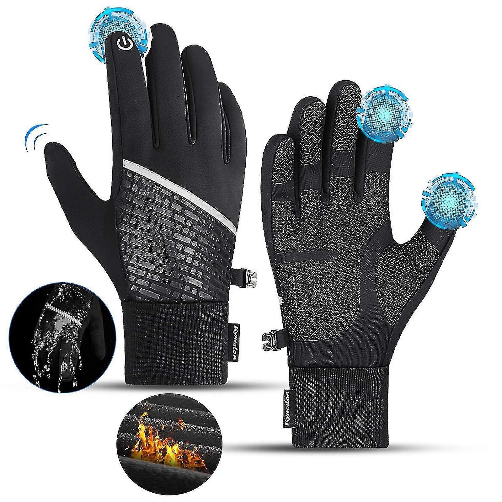 Winter men's touch screen bicycle glove waterproof type - ya01
