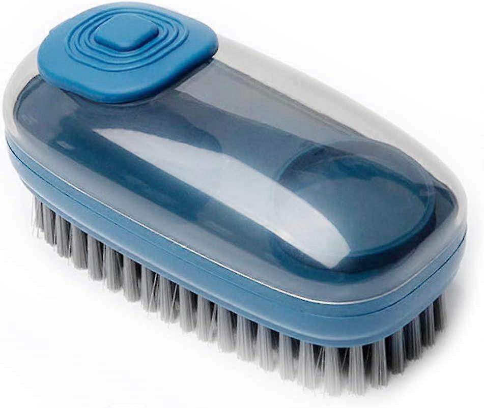 Brosse à récurer multifonctionnelle, brosses de nettoyage ménager faciles à saisir, brosse à récurer pour vêtements et chaussures de lessive douce réutilisable (bleu foncé)