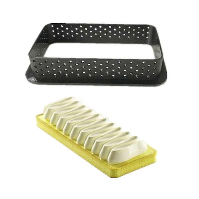 Plastic Mousse Ring DIY French Dessert Baking Pan Pie Ring Baking Tools Cake Mould(Rectangle)