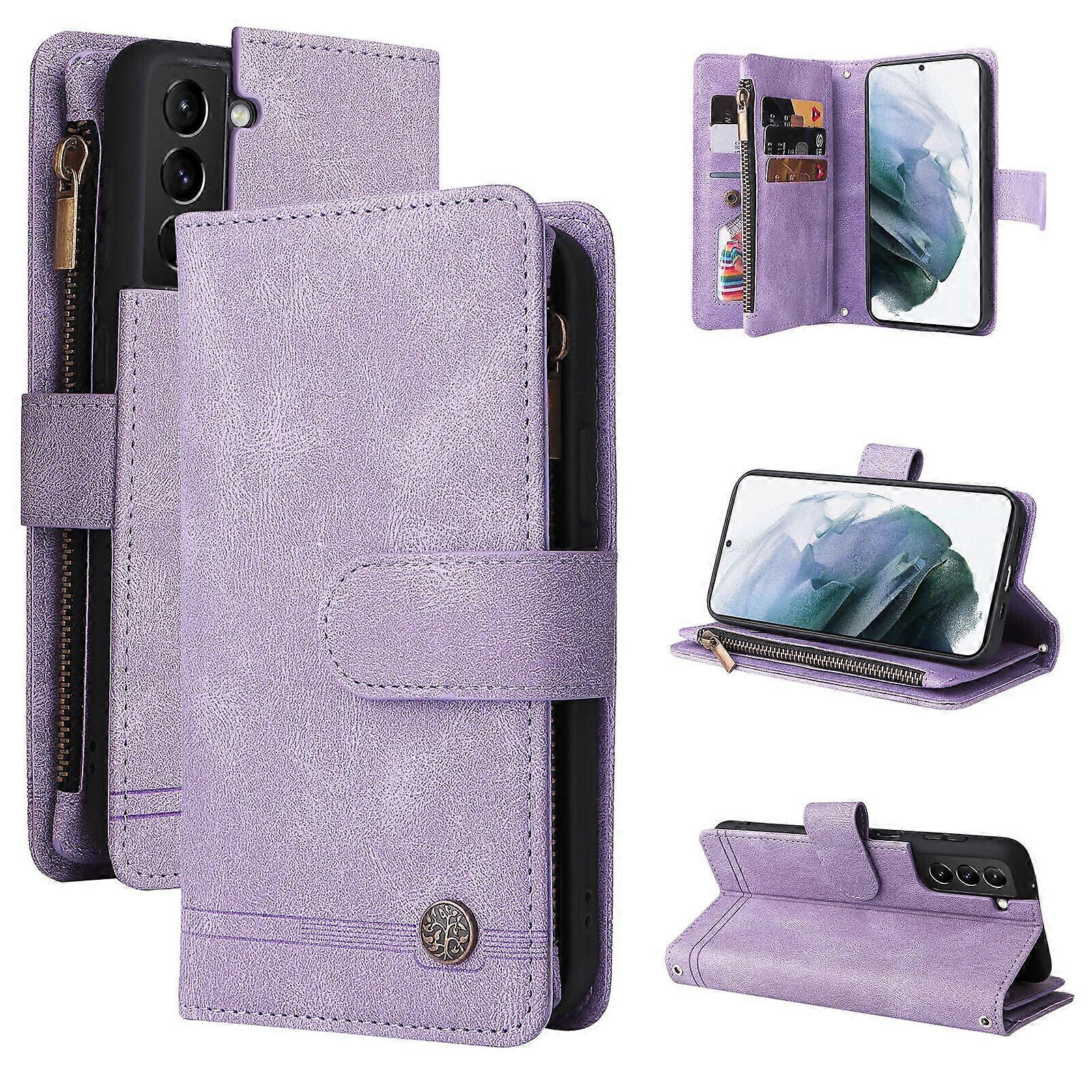 Case for Samsung Galaxy S21 Plus 5G Leather Flip Folio Case with Credit Card Holder Money Pocket Magnetic Buttons Wallet Case Kickstand Shockproof Pro
