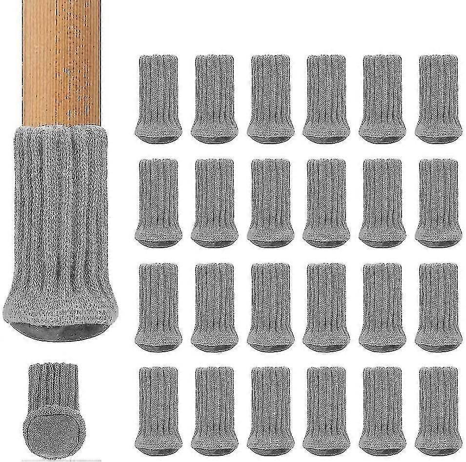 グレー 24pcs チェア レッグプロテクションチェア ソックス