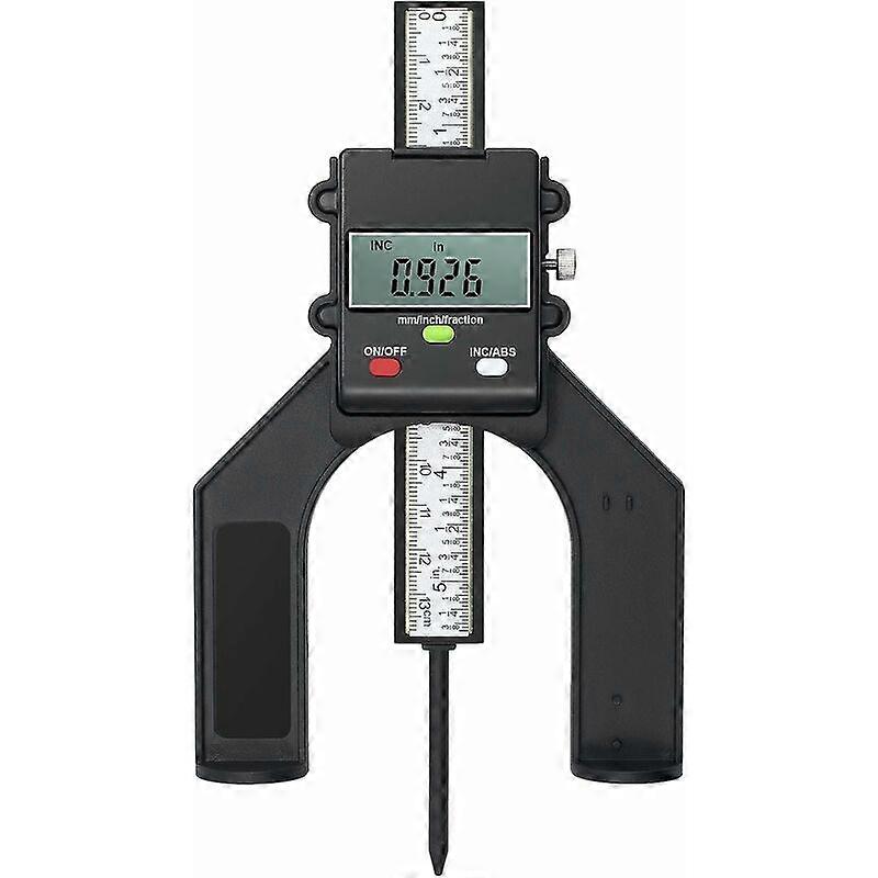 Digital Depth Gauge Height Gauge 80mm/3.14in 0.10mm/0.004in Accuracy with ABS/INC Function Height/Depth Measurement for Carpentry Woodworking Table Sa
