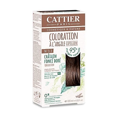 Semi-permanent white clay dye 3.3 dark golden brown (120 ml tube + 8 ml mask + gloves + explanatory leaflet) 1 unit