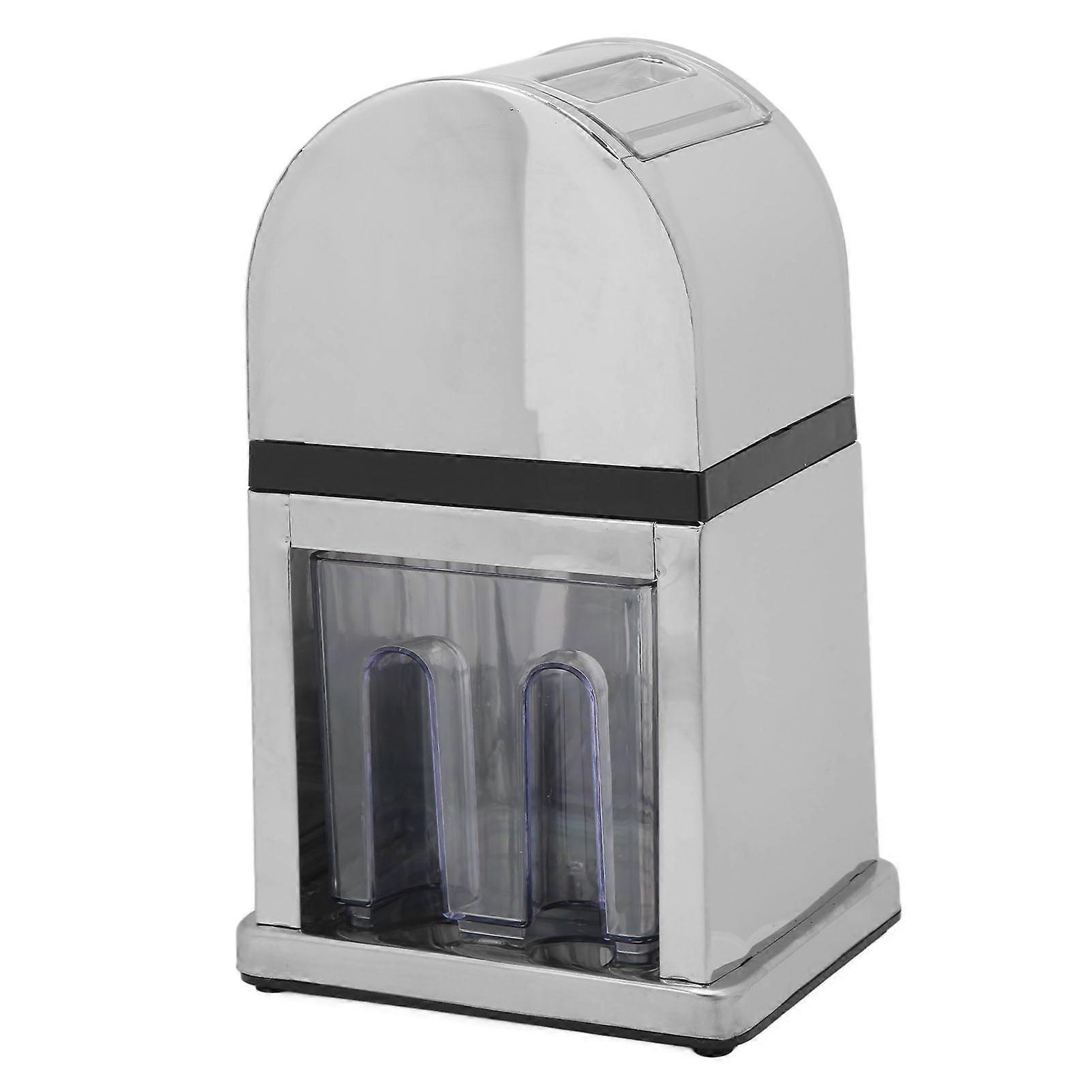 Hand Crank Manual Ice Crusher Machine with Transparent Cover for Home Bar Restaurant - Labor Saving