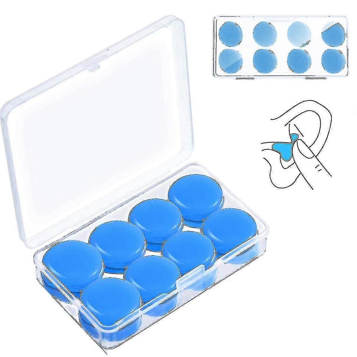 6 Pairs Silicone Earplugs Compatible With Swimming, Sleeping()