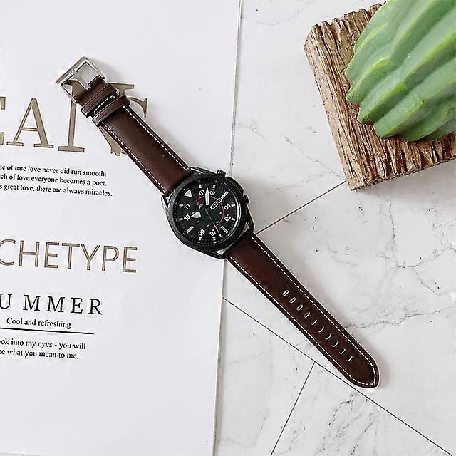 Official Leather Band for Samsung Galaxy Watch 3 45mm 41mm Genuine Leather Watch Strap Replacement for Galaxy Watch 45mm 41mm