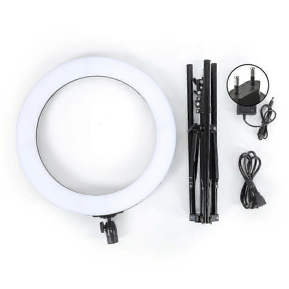 EU Plug 18 Color Dimmable LED Fill Light Ring Light with Stand for Video Live Makeup